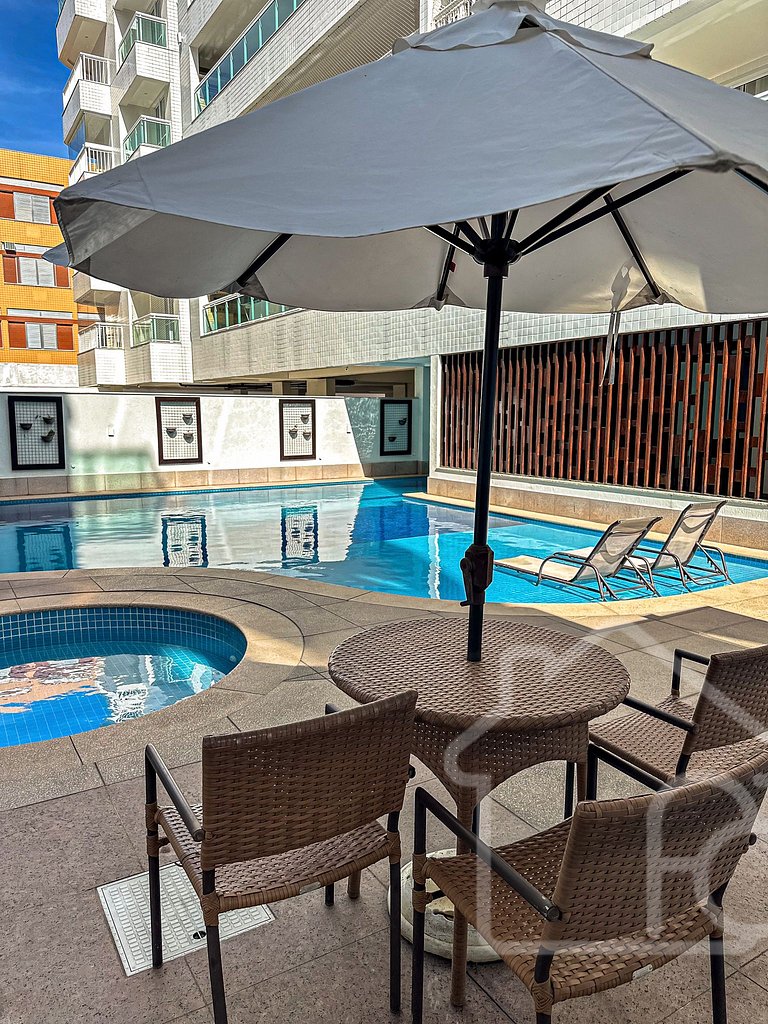 Apartamento com lazer a 5 min da Praia do Forte