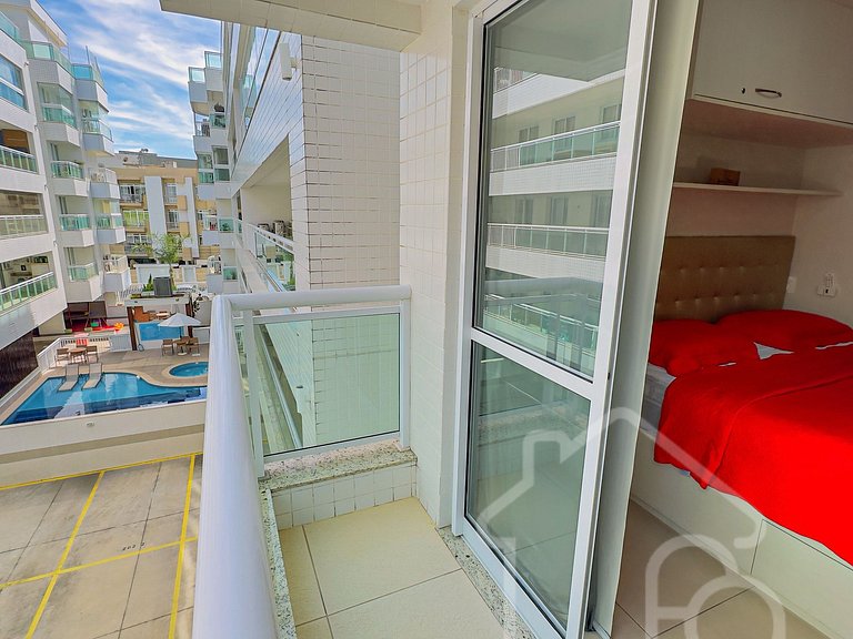 Apartamento com lazer a 5 min da Praia do Forte