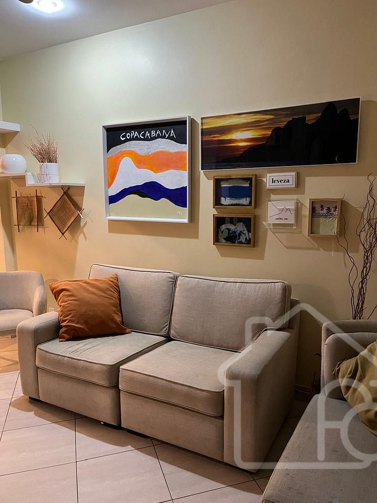 Apartamento a 5 min da Praia de Ipanema -3 quartos