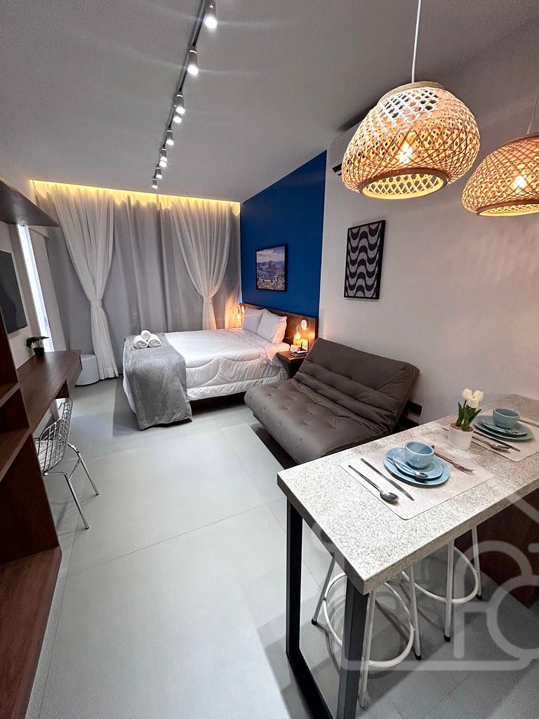 Estúdio moderno e completo em Laranjeiras